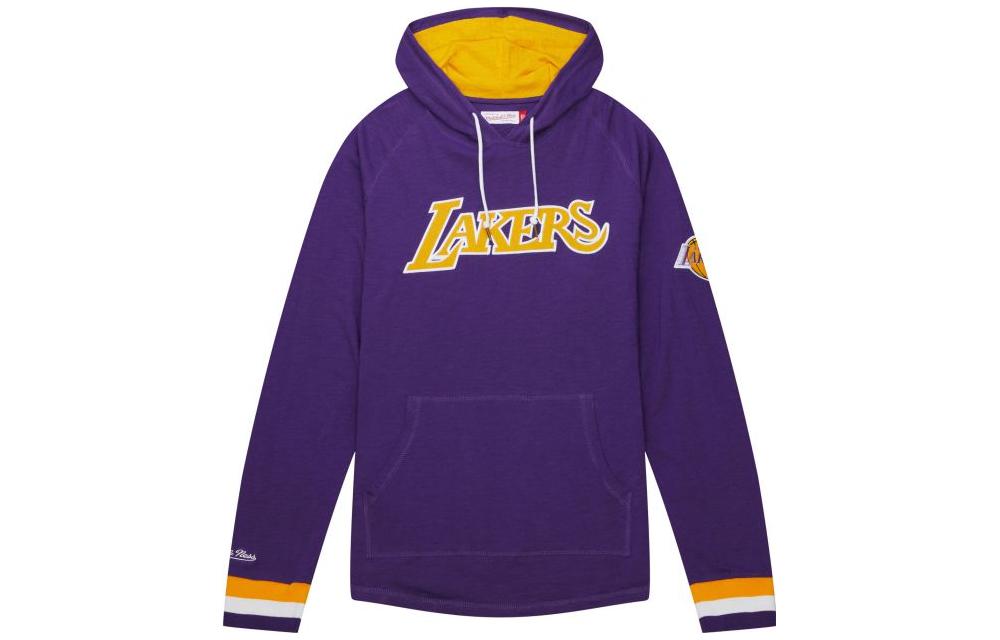 Mitchell Ness Mitchell & Ness Loose Fit Letter Hoodie Pullover Purple THOD4999-LALYYPPPBLCK