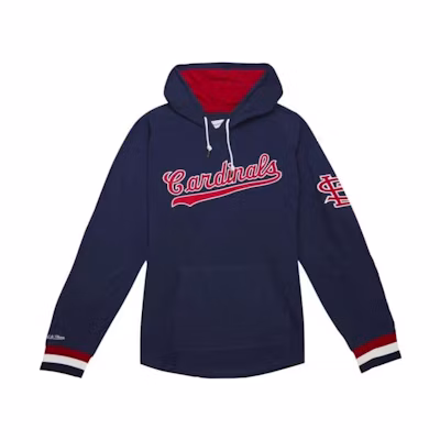 Mitchell Ness Mitchell & Ness Loose Fit Letter Print Hoodie in Blue THOD4999-SLCYYPPPNAVY