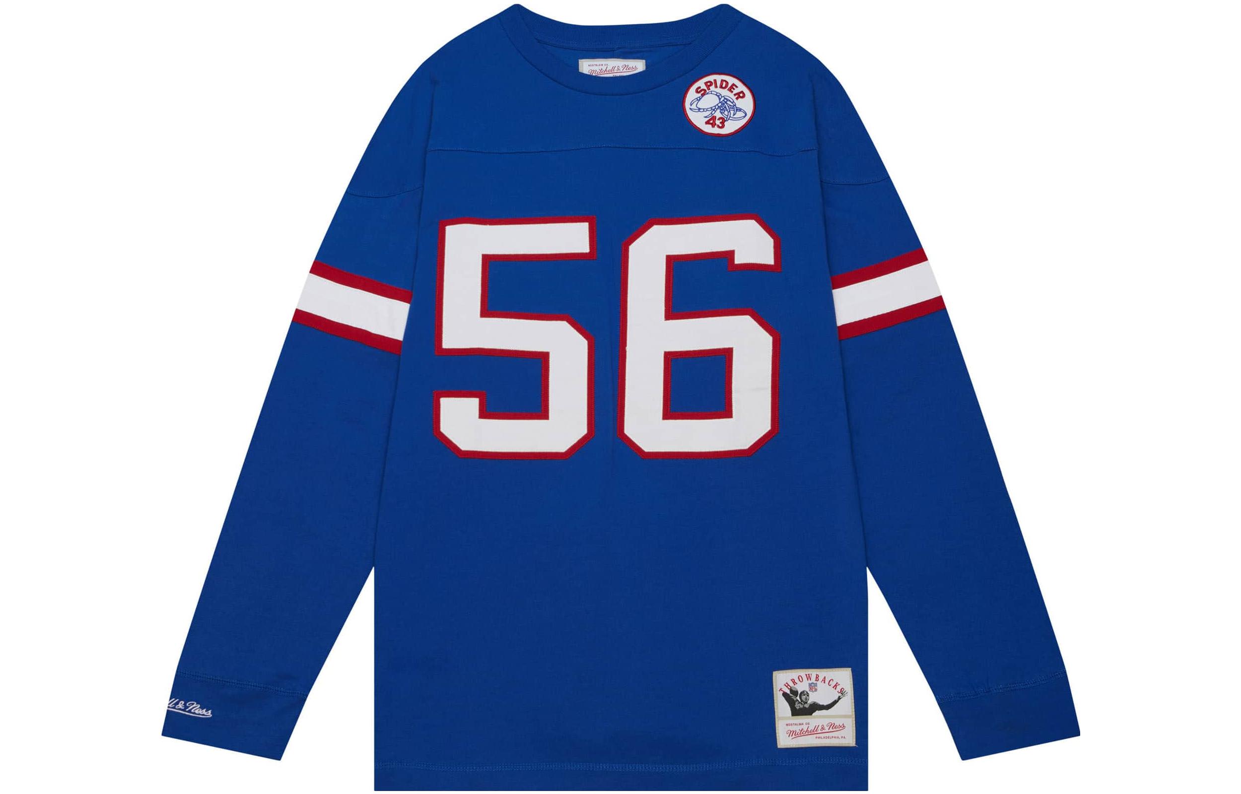 Mitchell Ness Mitchell & Ness Loose Fit Numeric Print Long Sleeve Sweatshirt Blue TNNC3402-NYG86LTAROYA
