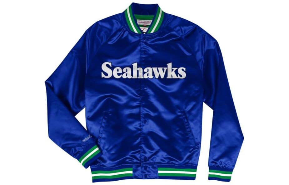 Mitchell Ness Mitchell & Ness Loose Letter Print Button-Up Jacket Blue STJKMG18013-SSEROYA1