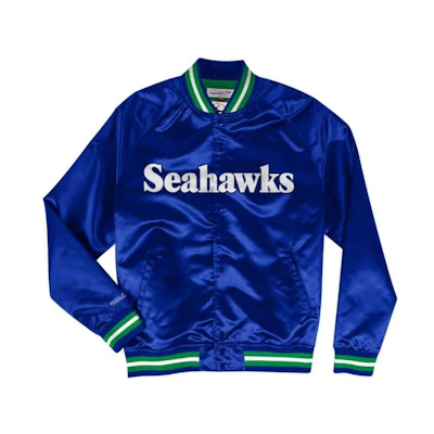 Mitchell Ness Mitchell & Ness Loose Letter Print Button-Up Jacket Blue STJKMG18013-SSEROYA1