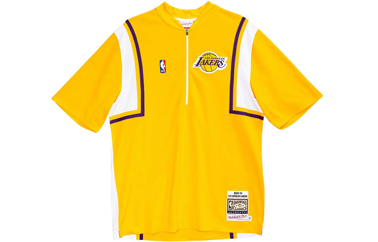 Order Mitchell & Ness Los Angeles Lakers 00-01 Retro Zip Tee Kuning Lelaki ASSHAC19138-LALLTGD00