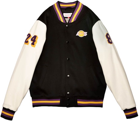 Mitchell & Ness Los Angeles Lakers Kobe Patchwork Baseball Jacket Hitam Pria VRJKKM19054-LALBKWHKBR Order Mitchell & Ness Los Angeles Lakers Kobe Patchwork Baseball Jacket Hitam Pria VRJKKM19054-LALBKWHKBR