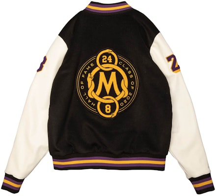 Mitchell & Ness Los Angeles Lakers Kobe Patchwork Baseball Jacket Hitam Pria VRJKKM19054-LALBKWHKBR Lookbook Mitchell & Ness Los Angeles Lakers Kobe Patchwork Baseball Jacket Hitam Pria VRJKKM19054-LALBKWHKBR