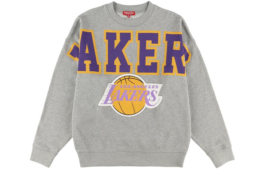 Mitchell Ness Mitchell & Ness Los Angeles Lakers Logo Hoodie Purple Short-Sleeve Unisex Loose Fit HDSSAJ19008-LALPRGD