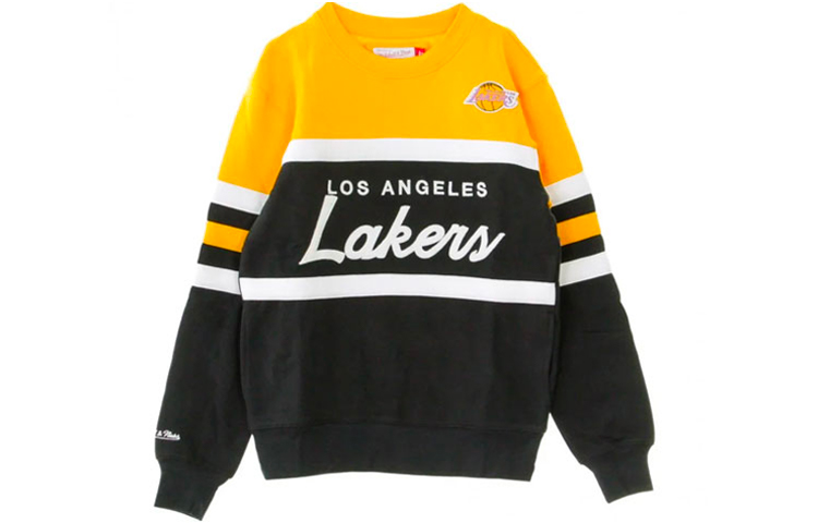 Mitchell Ness Mitchell & Ness Los Angeles Lakers Retro Logo Hoodie Purple Basketball Wear HDLSAJ18004-LALPRHT1