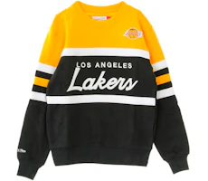 Mitchell Ness Mitchell & Ness Los Angeles Lakers Retro Colorblock Pullover Sweatshirt Yellow FCNKDA18014-LALBLCK Mitchell Ness Mitchell & Ness Los Angeles Lakers Retro Colorblock Pullover Sweatshirt Yellow FCNKDA18014-LALBLCK