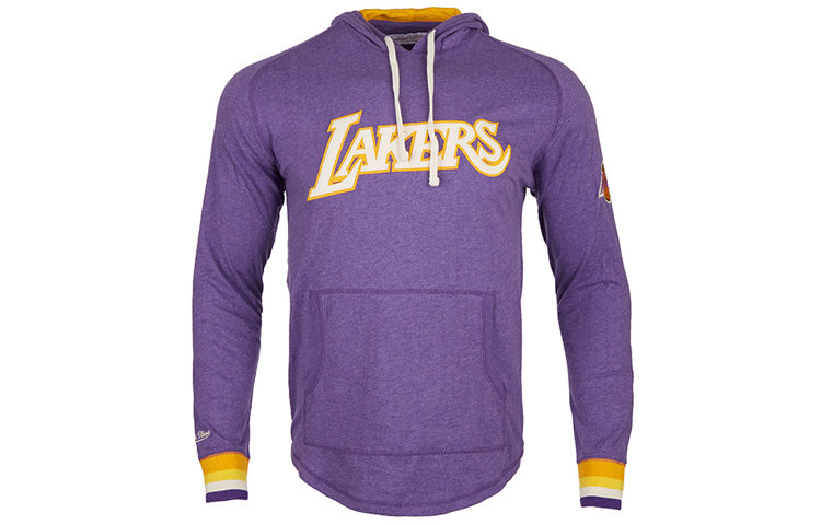 Mitchell Ness Mitchell & Ness Los Angeles Lakers Retro Striped Embroidered Hoodie White Men FTJKBW19049-LALWHIT