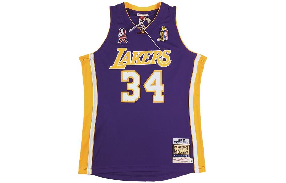 Mitchell Ness Mitchell & Ness Los Angeles Lakers Shaquille O'Neal #34 NBA Purple Jersey. AJY44187-LAL01SONPURP 圖 2