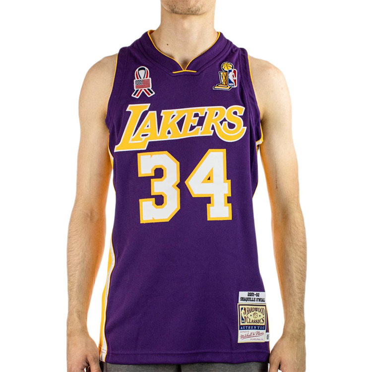 Mitchell Ness Mitchell & Ness Los Angeles Lakers Shaquille O'Neal #34 NBA Purple Jersey. AJY44187-LAL01SONPURP 圖 3