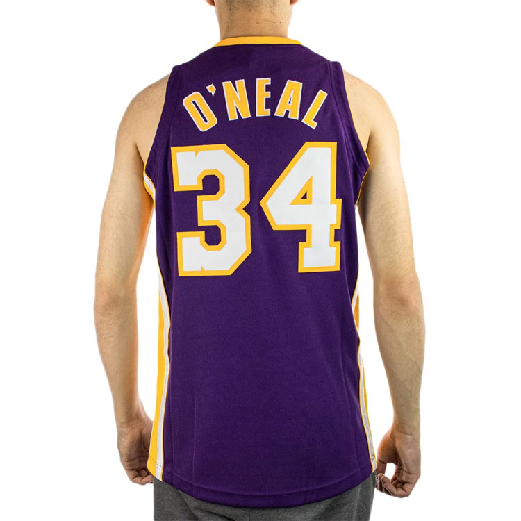 Mitchell Ness Mitchell & Ness Los Angeles Lakers Shaquille O'Neal #34 NBA Purple Jersey. AJY44187-LAL01SONPURP 圖 4