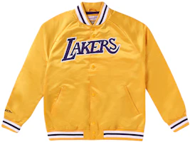 Mitchell Ness Mitchell & Ness Los Angeles Lakers Vintage Gold Baseball Collar Jacket Mens STJKMG18013-LALGOLD Mitchell Ness Mitchell & Ness Los Angeles Lakers Vintage Gold Baseball Collar Jacket Mens STJKMG18013-LALGOLD