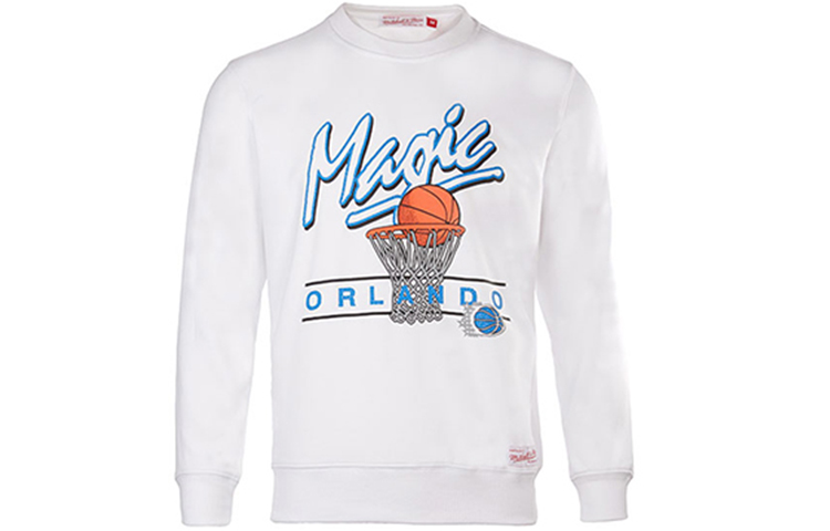 Mitchell Ness Mitchell & Ness Magic Team Logo Embroidered Colorblock Hoodie Unisex Grey FPHD1040-OMAYYPPPGHBK