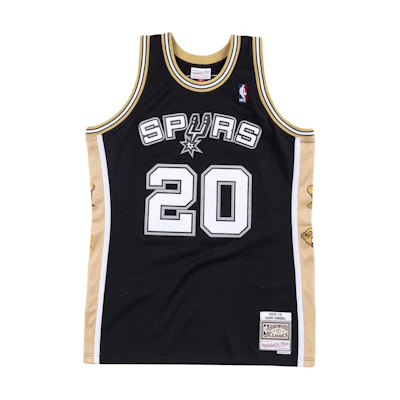 Mitchell Ness Mitchell & Ness Manu Ginobili San Antonio Spurs Fan Jersey Black/Gold Mens. SMJYCP18194-SASBLCK02MGN