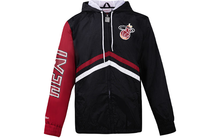 Mitchell Ness Mitchell & Ness Miami Heat Dwyane Wade #3 Black Red Colorblock Hoodie Unisex FNNP3417-MHE06DWABKRD