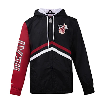 Mitchell Ness Mitchell & Ness Miami Heat Dwyane Wade #3 Black Red Colorblock Hoodie Unisex FNNP3417-MHE06DWABKRD