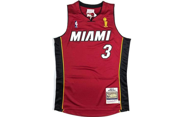 Mitchell Ness Mitchell & Ness Miami Heat Dwyane Wade #3 Jersey 05-06 Season Red Unisex Retro. AJY43254-MHE05DWASCAR