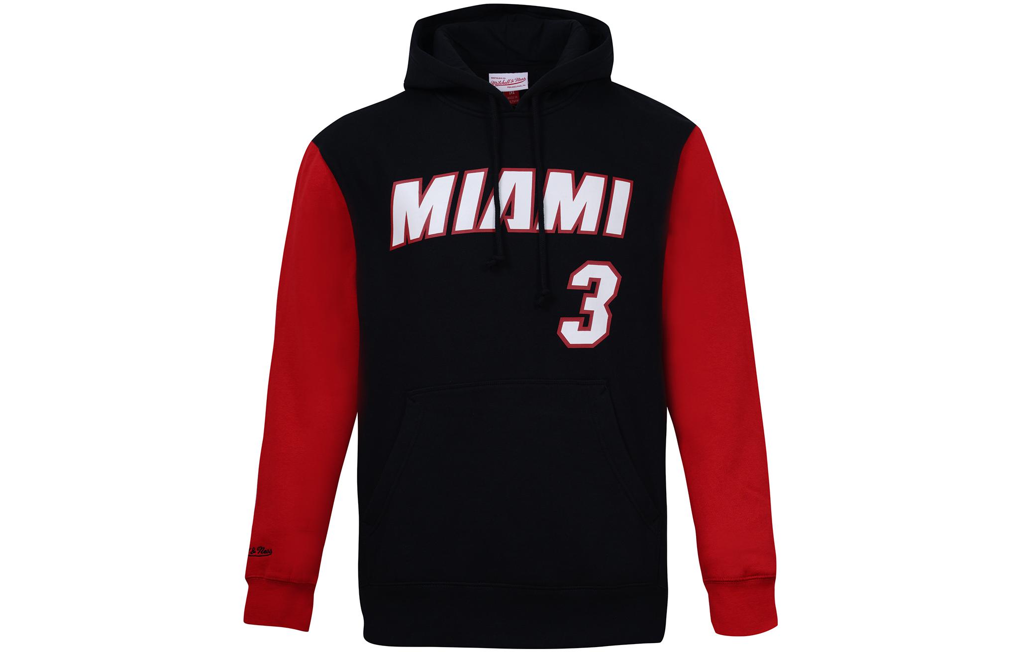 Mitchell Ness Mitchell & Ness Miami Heat Dwyane Wade #3 Pullover Hoodie Red Unisex FPHD6861-MHEYYDWASCAR