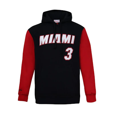 Mitchell Ness Mitchell & Ness Miami Heat Dwyane Wade #3 Pullover Hoodie Red Unisex FPHD6861-MHEYYDWASCAR