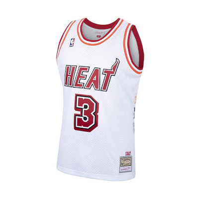 Mitchell Ness Mitchell & Ness Miami Heat Dwyane Wade #3 White Retro Basketball Jersey Men. SMJYCP19257-MHEWHIT06DWA