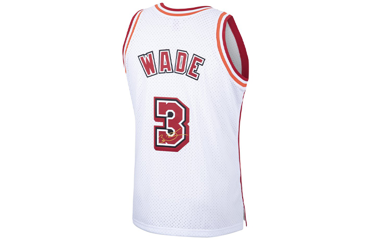 Mitchell Ness Mitchell & Ness Miami Heat Dwyane Wade #3 White Retro Basketball Jersey Men. SMJYCP19257-MHEWHIT06DWA 圖 3