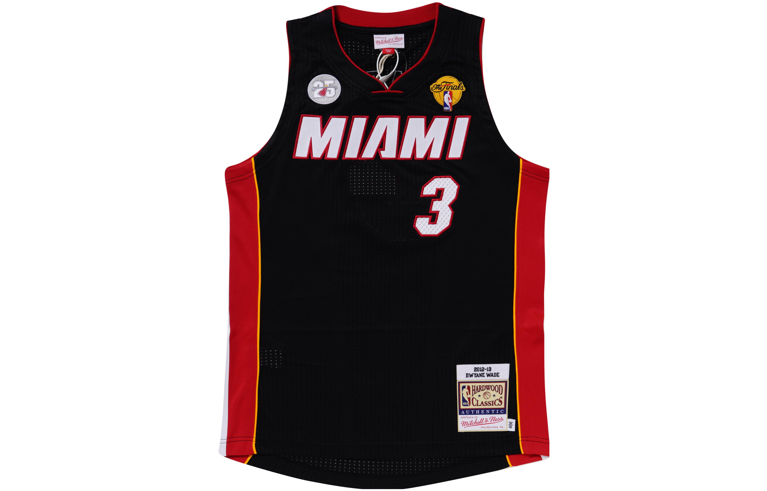 Shop ミッチェル&ネス マイアミヒート ドウェイン・ウェイド #3 12-13 ジャージ ブラック ユニセックス レトロ AJY44945-MHE12DWABLCK