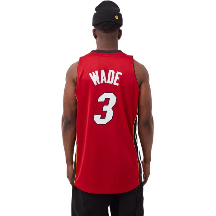 Mitchell Ness Mitchell & Ness Miami Heat Dwyane Wade #3 Jersey 05-06 Season Red Unisex Retro. AJY43254-MHE05DWASCAR 圖 4