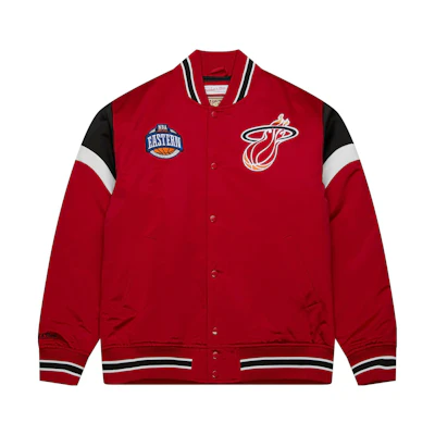 Mitchell Ness Mitchell & Ness Miami Heat Logo Embroidered Colorblock Hoodie Unisex Maroon FPHD5378-MHEYYPPPSCAR