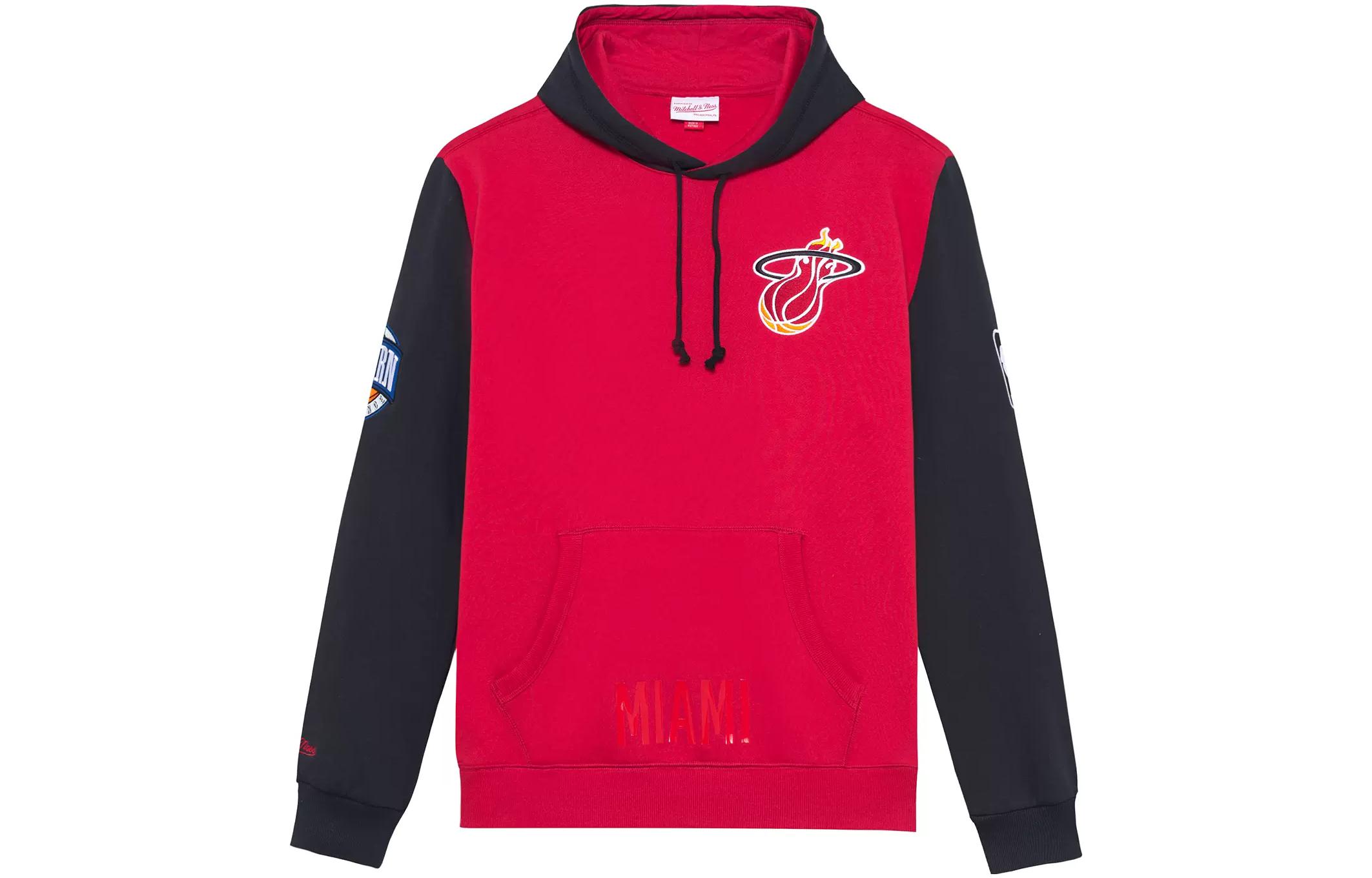 Mitchell Ness Mitchell & Ness Miami Heat Logo Hoodie Black Unisex Casual Pullover FPHD5283-MHEYYPPPBLCK