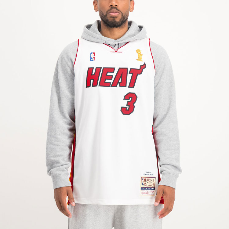 Mitchell Ness Mitchell & Ness Miami Heat NBA 05-06 Wade #3 Retro Basketball Jersey White Unisex AJY44169-MHE05DWAWHIT 圖 4