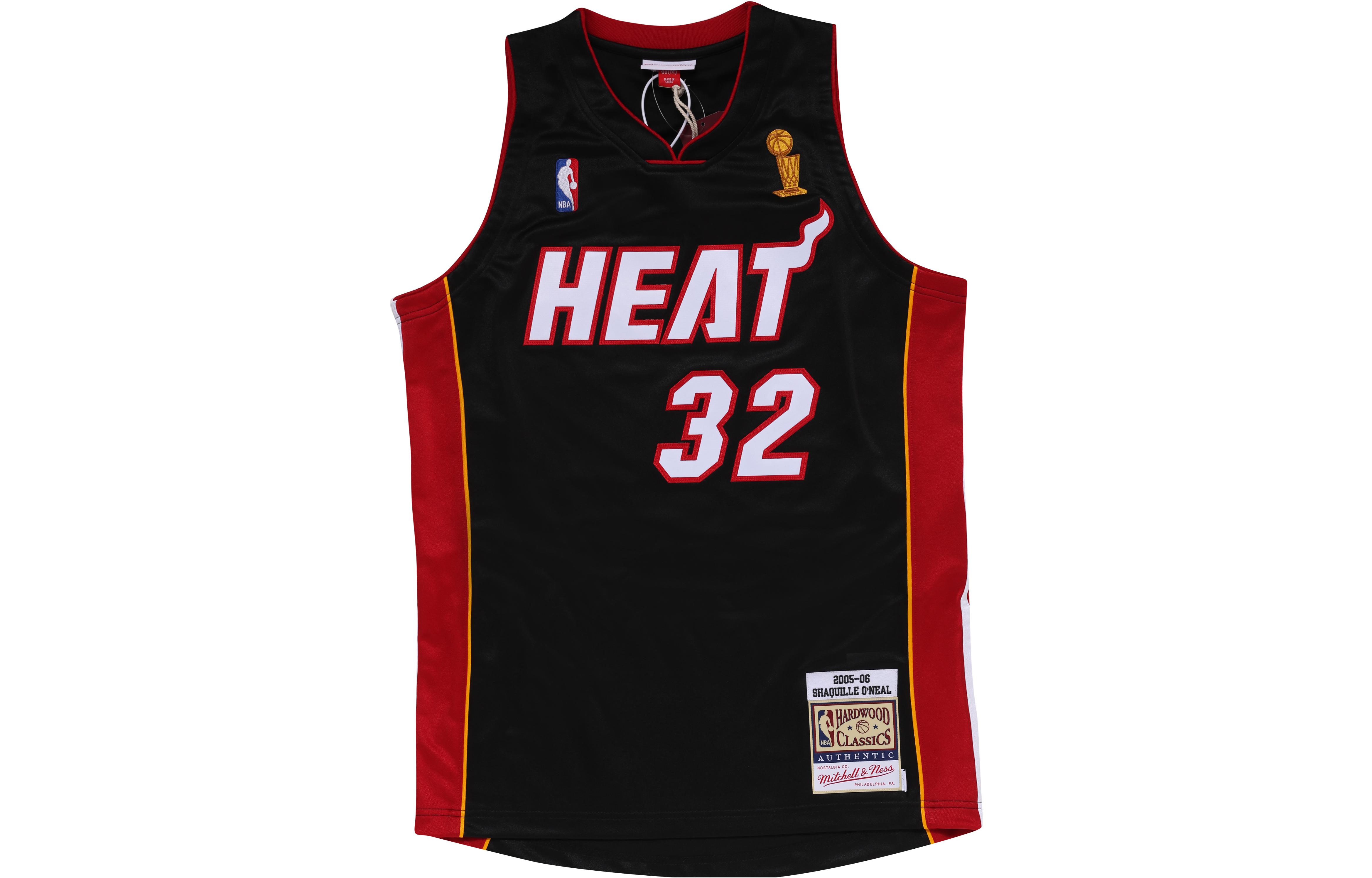 Mitchell Ness Mitchell & Ness Miami Heat Shaquille O'Neal 32 Retro Jersey Black. AJY4AC18069-MHEBLCK05SON