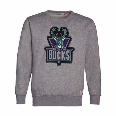 Mitchell Ness Mitchell & Ness Milwaukee Bucks Embroidered Logo Fleece Hoodie Black Winter Wear MN16W21-MIL