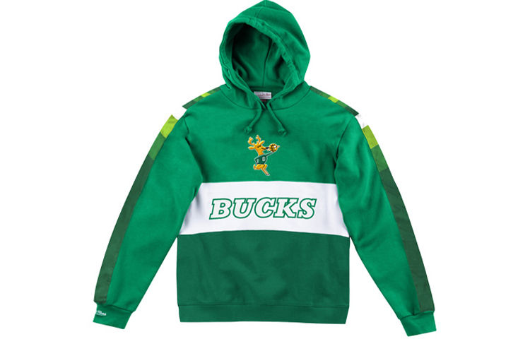 Mitchell Ness Mitchell & Ness Milwaukee Bucks Game Day Print Hoodie Blue - BMPHDP22136-MBUPURP