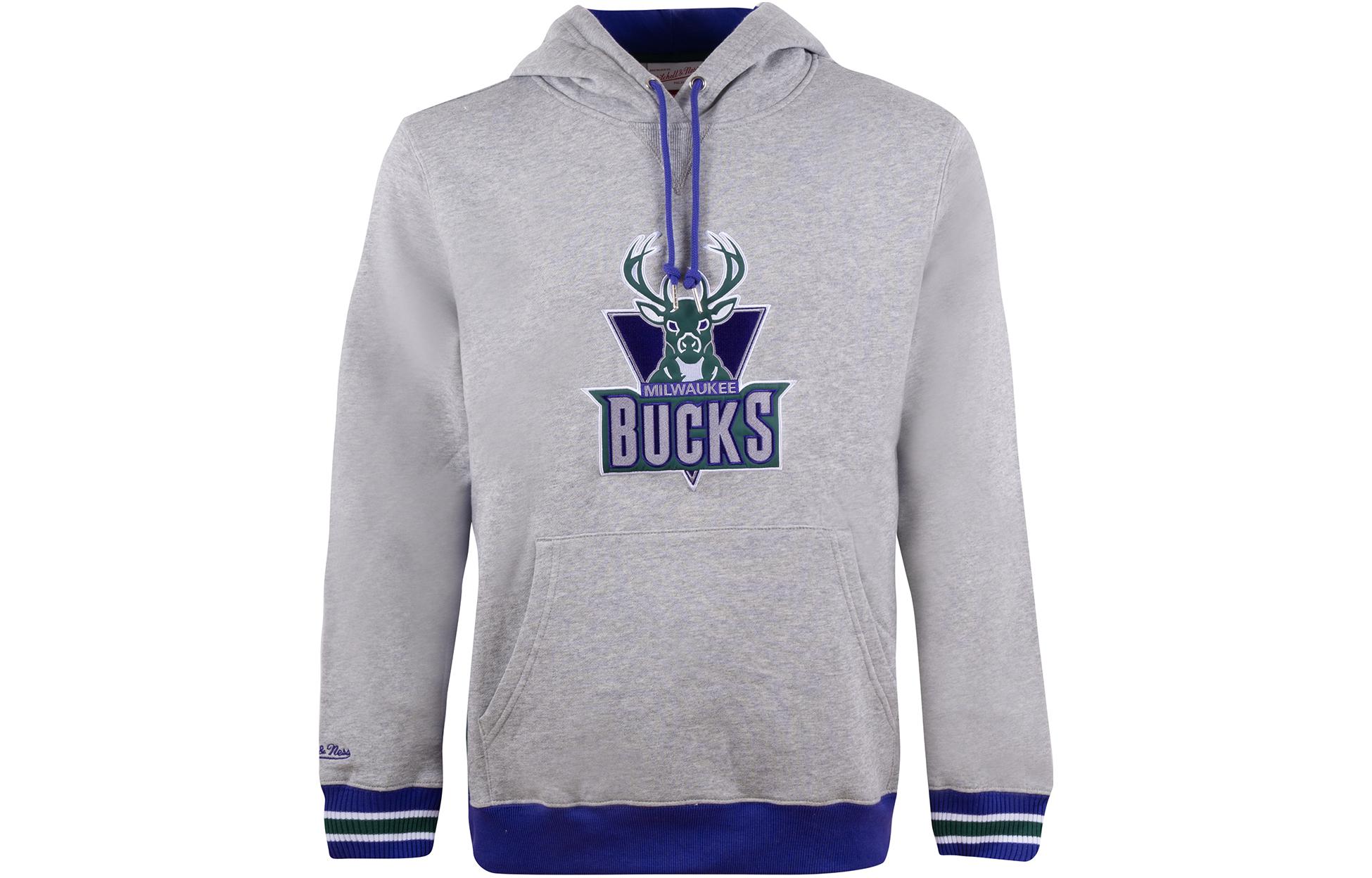 Mitchell Ness Mitchell & Ness Milwaukee Bucks Logo Colorblock Hoodie Jacket Unisex Blue Purple OJPO5379-MBUYYPPPBUPR