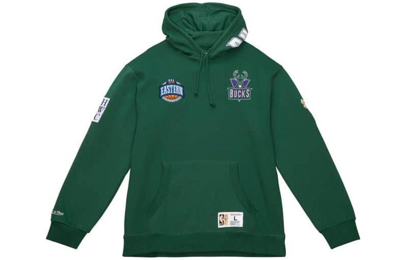 Mitchell Ness Mitchell & Ness Milwaukee Bucks Logo Print Pullover Sweatshirt Unisex Black FPHDDA19007-MBUBLCK