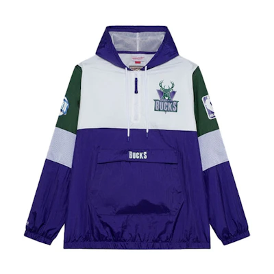 Mitchell Ness Mitchell & Ness Milwaukee Bucks Logo Hoodie Green ( Loose Fit) FPHD4987-MBUYYPPPBUGN