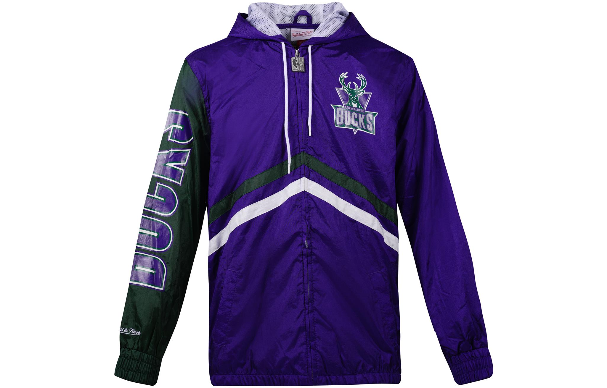 Mitchell Ness Mitchell & Ness Milwaukee Bucks Team Hoodie Gray Unisex Fleece Pullover MN16H16-MIL