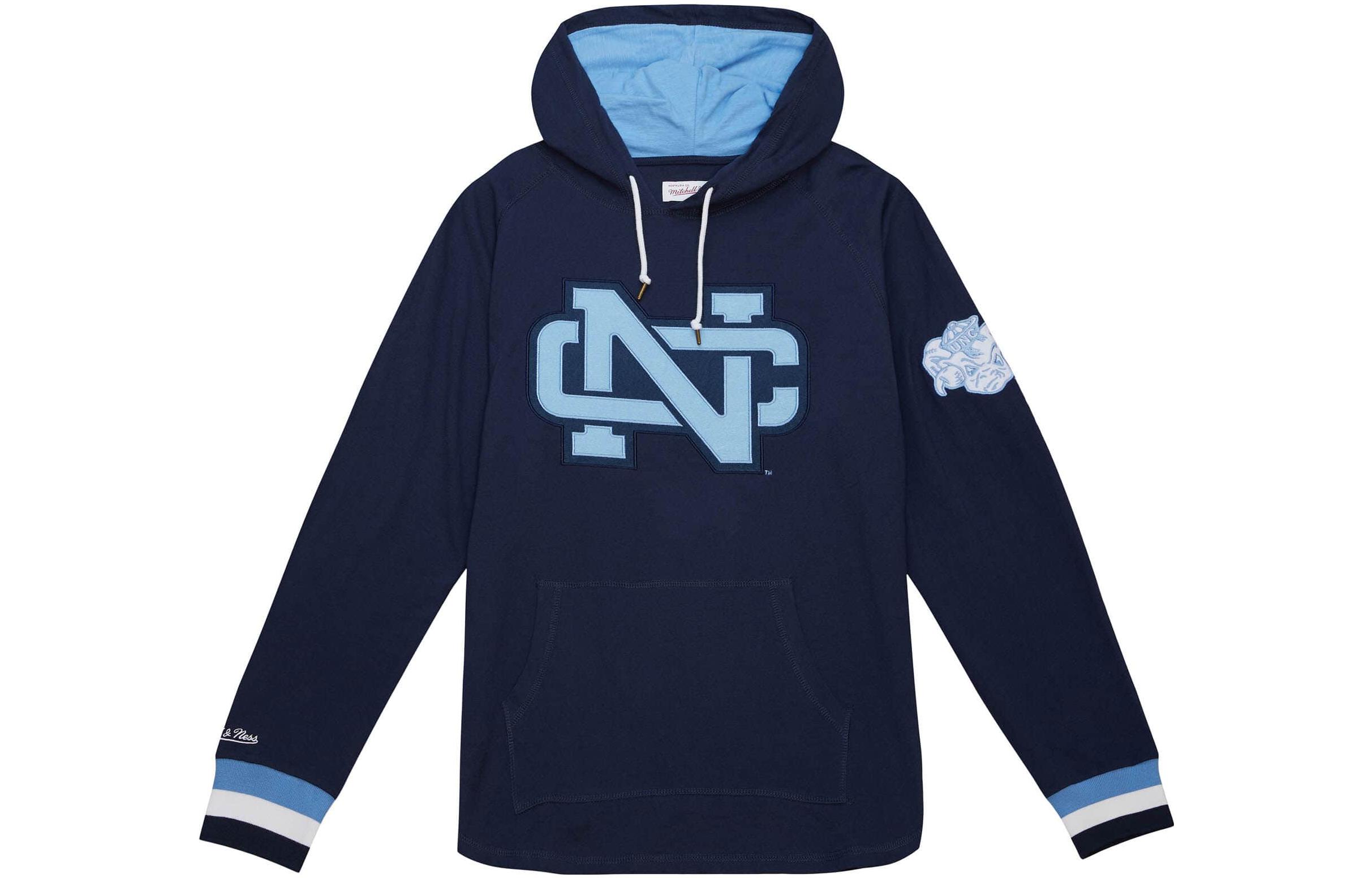 Mitchell Ness Mitchell & Ness Navy Blue Cloud Print Colorblock Hoodie Men THOD4999-UNCYYPPPNAVY