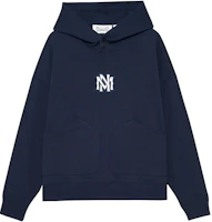 Mitchell Ness Mitchell & Ness Navy Blue Thick Letter Print Pullover Hoodie Unisex MNRQAWTOHC070-NAY Mitchell Ness Mitchell & Ness Navy Blue Thick Letter Print Pullover Hoodie Unisex MNRQAWTOHC070-NAY