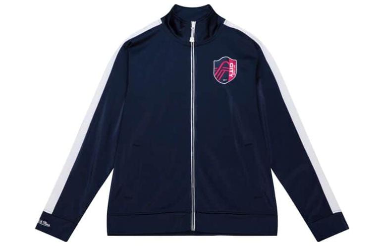 Mitchell Ness Mitchell & Ness Navy Logo Print Sweatshirt Full-Print Design FPHD5060-SLCYYPPPNAVY