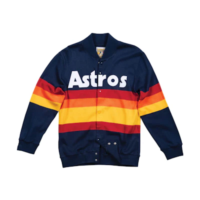 Mitchell Ness Mitchell & Ness Navy Pullover Crewneck Sweatshirt with Letter Print FPHD4987-HROYYPPPNAVY