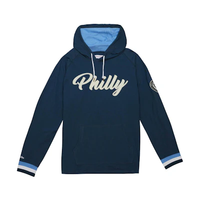 Mitchell Ness Mitchell & Ness Navy Striped Hoodie with Letter Print Design THOD4999-PUNYYPPPNAVY