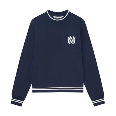 Mitchell Ness Mitchell & Ness Navy V-Neck Jacket with Striped Trim & Embroidered Lettering OJPO4996-SDPYYPPPNAVY