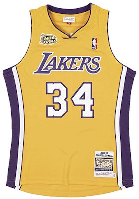 Mitchell & Ness NBA 湖人隊 00-01 #34 Shaquille O''Neal 復古球衣 黃色 男女通用 AJY4SB19104-LALLGPR00SON Buy Mitchell & Ness NBA 湖人隊 00-01 #34 Shaquille O''Neal 復古球衣 黃色 男女通用 AJY4SB19104-LALLGPR00SON