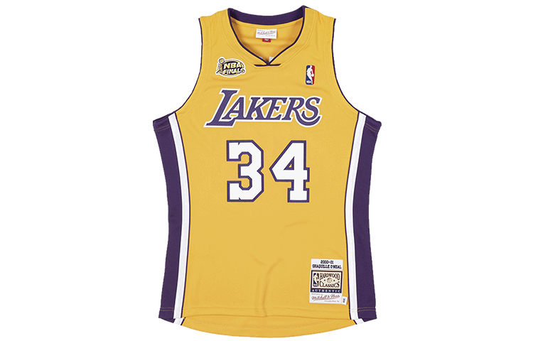 Order Mitchell & Ness NBA 湖人隊 00-01 #34 Shaquille O''Neal 復古球衣 黃色 男女通用 AJY4SB19104-LALLGPR00SON