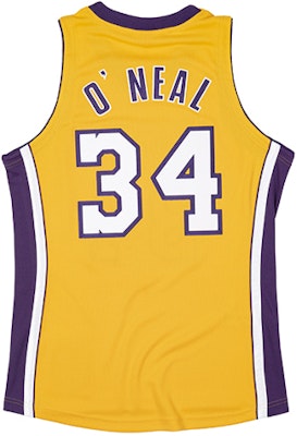 Mitchell & Ness NBA 湖人隊 00-01 #34 Shaquille O''Neal 復古球衣 黃色 男女通用 AJY4SB19104-LALLGPR00SON Lookbook Mitchell & Ness NBA 湖人隊 00-01 #34 Shaquille O''Neal 復古球衣 黃色 男女通用 AJY4SB19104-LALLGPR00SON