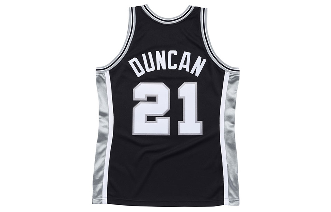 Mitchell Ness Mitchell & Ness NBA 01-02 Spurs Tim Duncan #21 Jersey Black Retro Unisex Tank Top AJY4GS18456-SASBLCK01TDU 圖 3