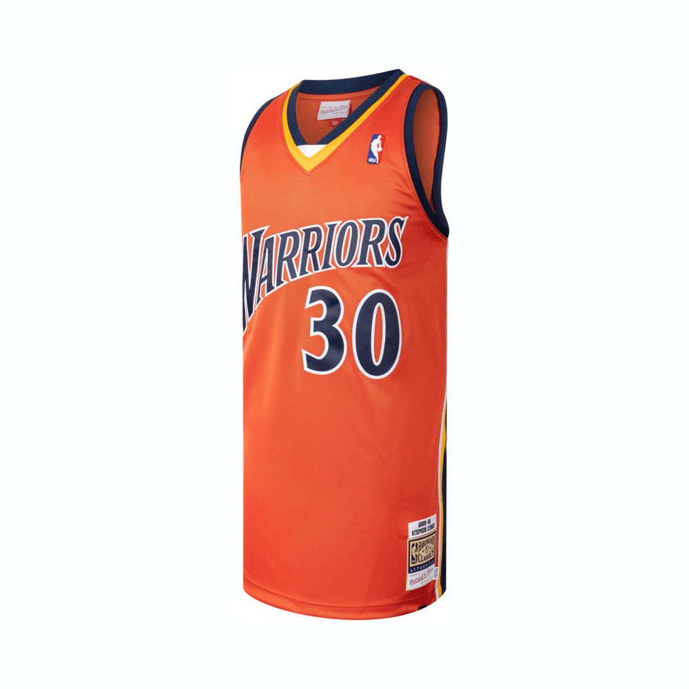Mitchell Ness Mitchell & Ness NBA 09-10 Golden State Warriors Curry #30 Retro Jersey Orange AJY4CP19132-GSWORAN09SCU
