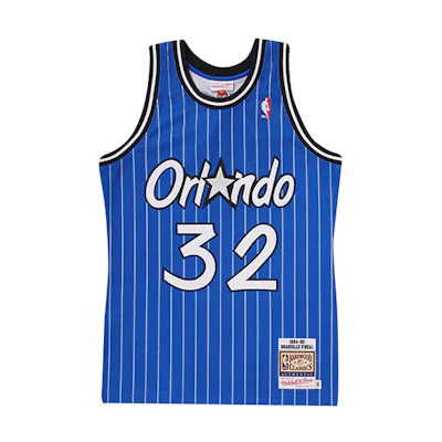 Mitchell Ness Mitchell & Ness NBA 1994-95 Orlando Magic Shaquille O'Neal #32 Retro Jersey Blue. AJY4GS18099-OMAROYA94SON