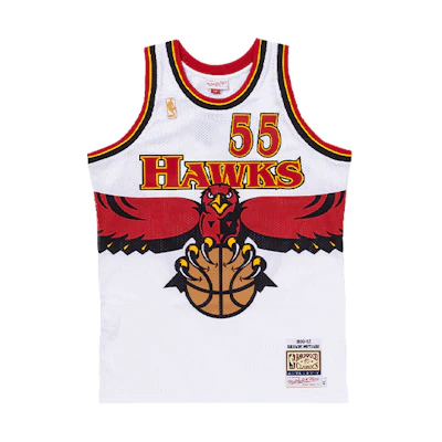 Mitchell Ness Mitchell & Ness NBA 1996-97 Hawks Dikembe Mutombo #55 Retro Jersey White. AJY4SB19088-AHAWHIT96DMO